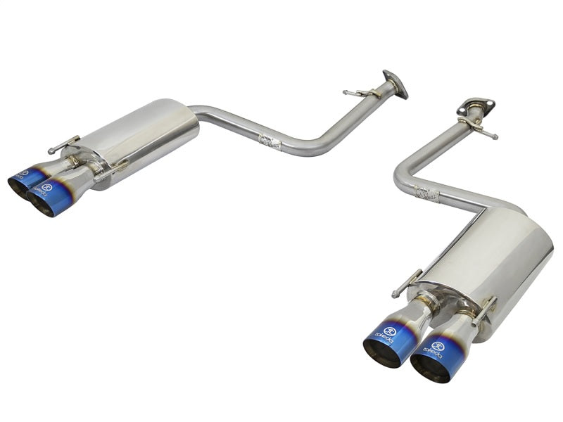 aFe Takeda 16-17 Lexus RC 200T 2.0L (t) 2in. SS Axle-Back Exhaust System w/Polished Blue Tips - afe49-36037-L