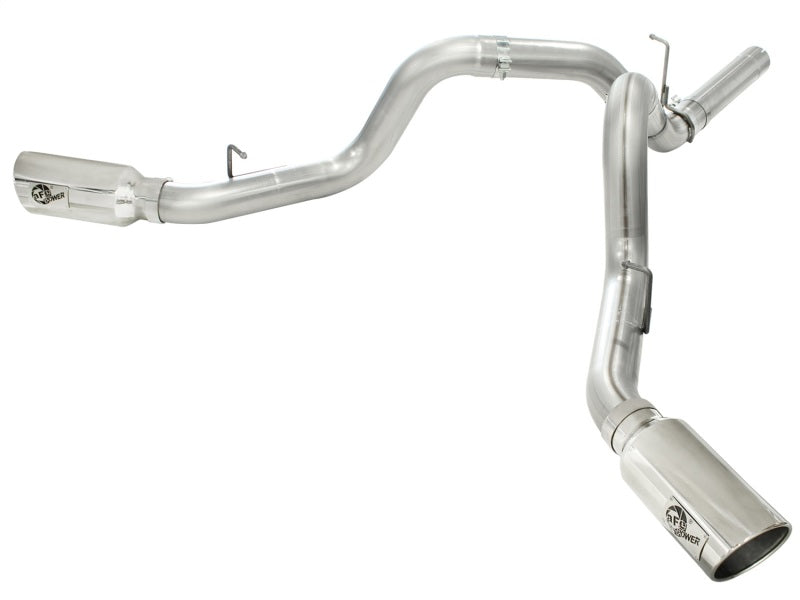 aFe MachForce XP Exhaust 4inch DP-Back All SS 2011-14 GM Diesel Trucks V8-6.6L LML Polished - afe49-44043-P