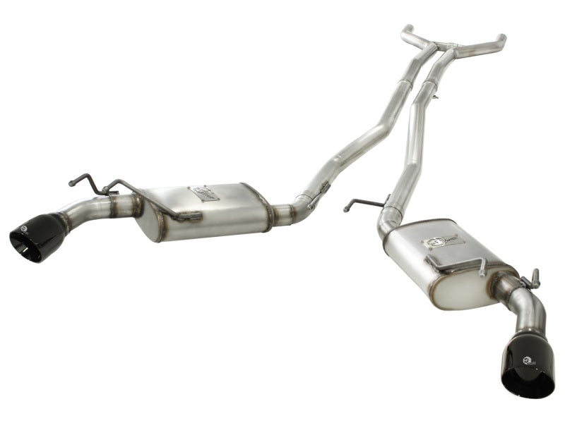 aFe MACHForce XP Exhaust 2.5in Stainless Steel CB/10-13 Chevy Camaro V6-3.6L (td) (gloss blk tip) - afe49-44042-B