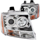 ANZO 2007-2013 Chevrolet Avalanche Projector Headlights w/ Halo Chrome - anz111108