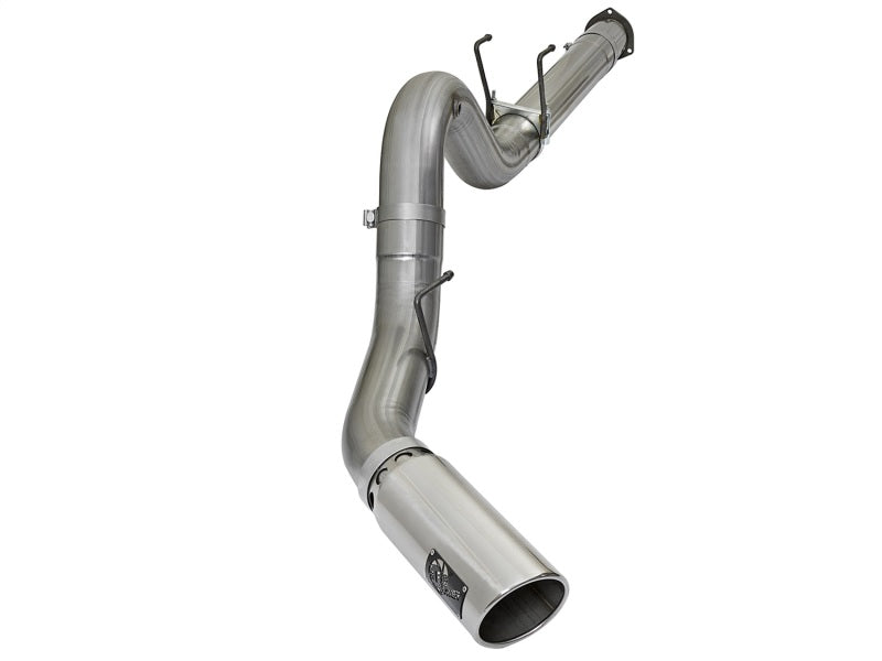 aFe LARGE BORE HD 5in 409-SS DPF-Back Exhaust w/Polished Tip 2017 Ford Diesel Trucks V8 6.7L (td) - afe49-43090-P