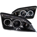 ANZO 2005-2007 Ford Focus Projector Headlights w/ Halo Black - anz121198