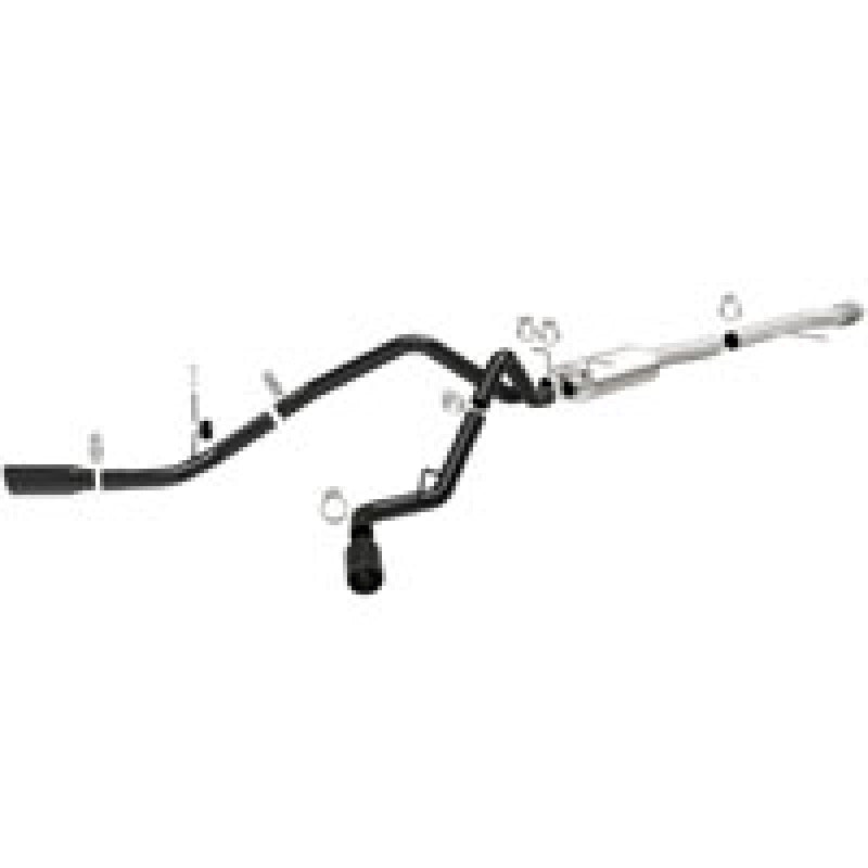 MagnaFlow SYS Cat-Back 3.5in Black Dual Split Rear Tips 14-15 Chevy Silverado/GMC Sierra 4.3L-5.3L - mag15360