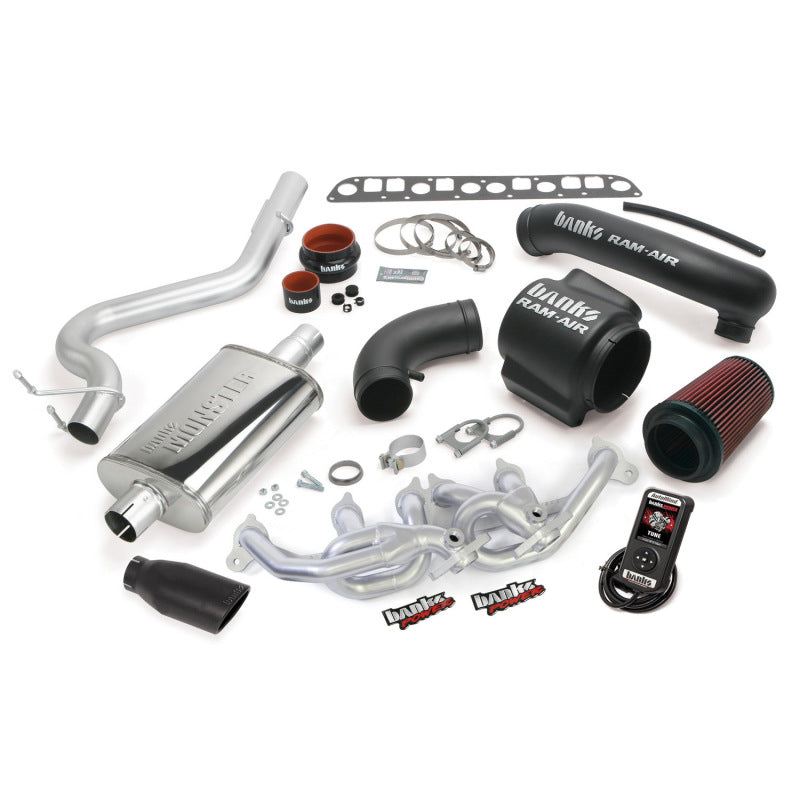 Banks Power 00-03 Jeep 4.0L Wrangler PowerPack System - SS Single Exhaust w/ Black Tip - gbe51333-B
