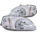 ANZO 1999-2000 Honda Civic Crystal Headlights Chrome - anz121179