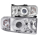 ANZO 1994-2001 Dodge Ram Projector Headlights w/ Halo Chrome - anz111056