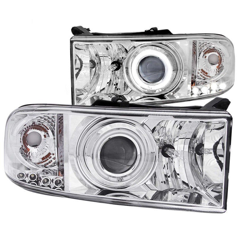 ANZO 1994-2001 Dodge Ram Projector Headlights w/ Halo Chrome - anz111056