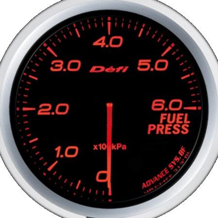 DEFI Advance BF Red 60mm Fuel Pressure Gauge (Metric) - defiDF10302