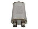 aFe MACHForce XP SS Muffler 3in Center Inlet / 2.5in Dual Outlets 22in L x 11in W x 6in H Body - afe49M00014