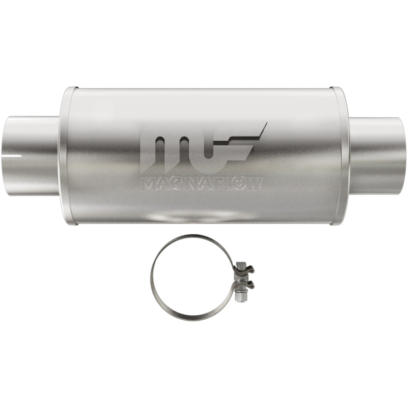 MagnaFlow Muffler Mag DSL SS 7x7x14 4in Inlet 4in Outlet - mag12775