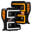 ANZO LED Headlights 17-18 Ford F-250 Super Duty Plank-Style L.E.D. Headlight Black (Pair) - anz111388