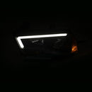 ANZO 11-14 Dodge Charger Projector Headlights w/ Plank Style Design Black - anz121524