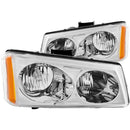 ANZO 2003-2006 Chevrolet Silverado 1500 Crystal Headlights Chrome - anz111010