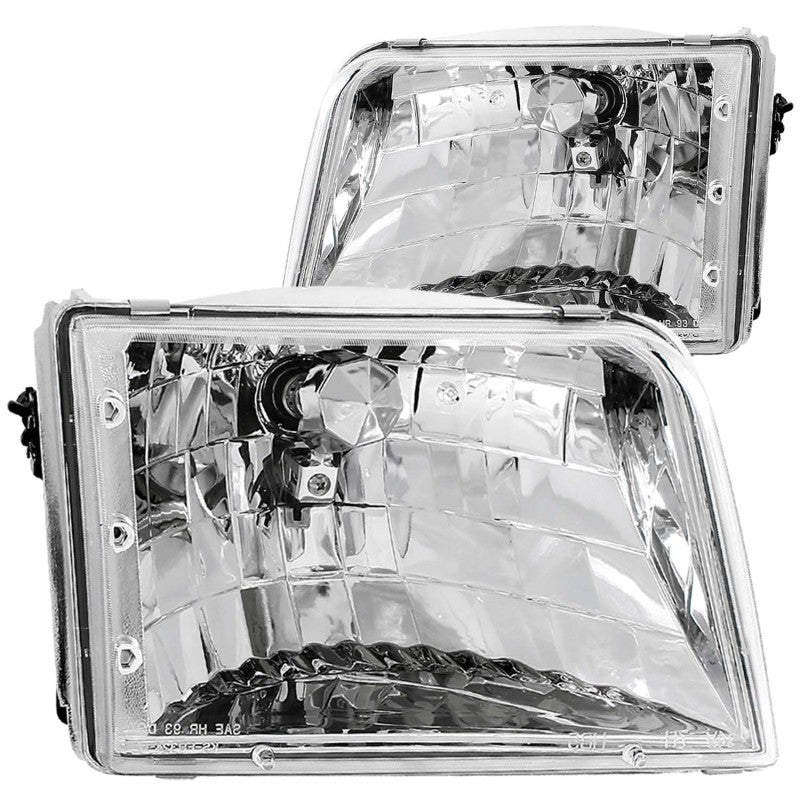 ANZO 1993-1997 Ford Ranger Crystal Headlights Chrome - anz111036