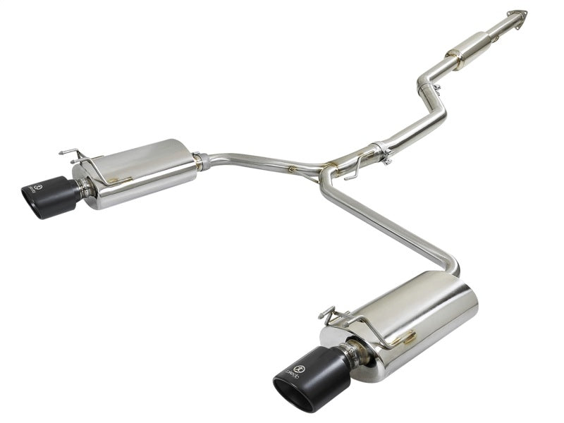 aFe Takeda Exhaust 304SS Dual Cat-Back w/ Black Tips 13-17 Honda Accord LX/EX/EX-L Sedan L4 2.4L - afe49-36605-B