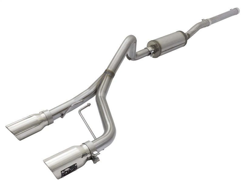 aFe Rebel Series CB 2.5in Dual Center Exit SS Exhaust w/ Polish Tip 07-15 Jeep Wrangler 3.6L/3.8L V6 - afe49-48056-P