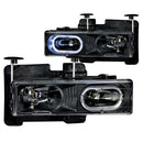 ANZO 1988-1998 Chevrolet C1500 Crystal Headlights Black w/ Halo - anz111007