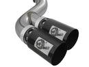 aFe Rebel XD 4in SS DPF-Back Exhaust 17-18 FOrd Diesel Trucks V8-6.7L (td) w/ Dual Black Tips - afe49-43102-B