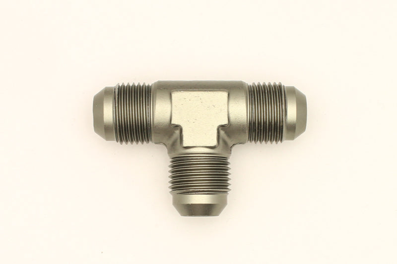 DeatschWerks 8AN Male Flare + 8AN Male Flare To 8AN Male Flare Tee Fitting - dw6-02-0722