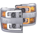 ANZO Projector Headlights 15-17 Chevrolet Silverado 2500HD / 3500HD Chrome w/ Chrome Rim - anz111366