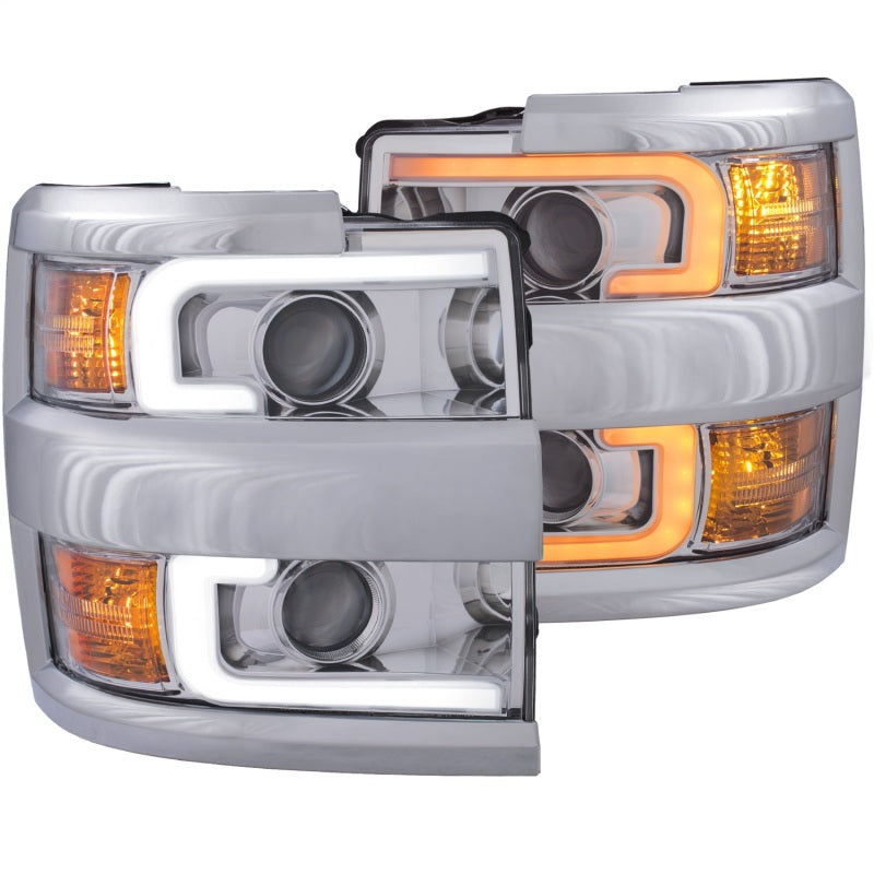 ANZO Projector Headlights 15-17 Chevrolet Silverado 2500HD / 3500HD Chrome w/ Chrome Rim - anz111366