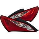 ANZO 2010-2013 Hyundai Genesis LED Taillights Red/Clear - anz321334