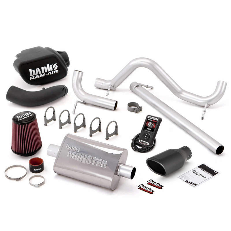 Banks Power 07-11 Jeep 3.8L Wrangler - 2dr Stinger Sys w/ AutoMind - SS Single Exhaust w/ Black Tip - gbe51339-B