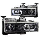 ANZO 1988-1998 Chevrolet C1500 Crystal Headlights Carbon w/ Halo - anz111005