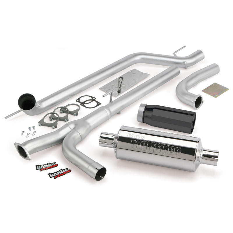 Banks Power 04-14 Nissan 5.6L Titan (All) Monster Exhaust System - SS Single Exhaust w/ Black Tip - gbe48123-B