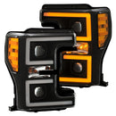 ANZO LED Headlights 17-18 Ford F-250 Super Duty Plank-Style L.E.D. Headlight Black (Pair) - anz111388