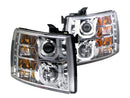 ANZO 2007-2013 Chevrolet Silverado 1500 Projector Headlights w/ U-Bar Chrome - anz111282