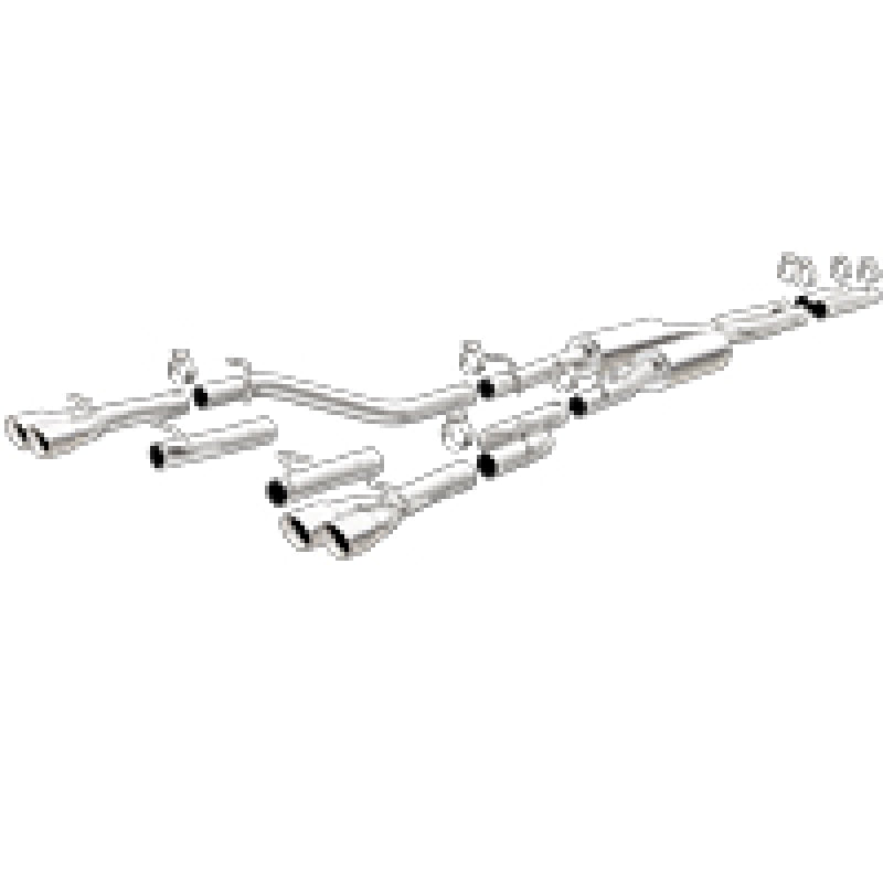 MagnaFlow Cat-Back, SS, 2.5in, Quad Split Rear 3.5in Tip 2015 Dodge Challenger 3.6L V6 - mag19217
