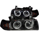 ANZO 1992-1998 BMW 3 Series E36 Projector Headlights w/ Halo Black G2 1 pc - anz121325