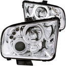 ANZO 2005-2009 Ford Mustang Projector Headlights w/ Halo Chrome - anz121162