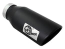 aFe Power MACH Force-Xp 4in In x 6in Out x 15in L Driver Side Clamp-On 4in 409 SS Exhaust Tip-Black - afe49T40601-B15