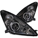 ANZO 2000-2005 Toyota Celica Projector Headlights w/ Halo Black - anz121387