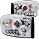 ANZO 2006-2008 Dodge Ram 1500 Projector Headlights w/ Halo Chrome - anz111210