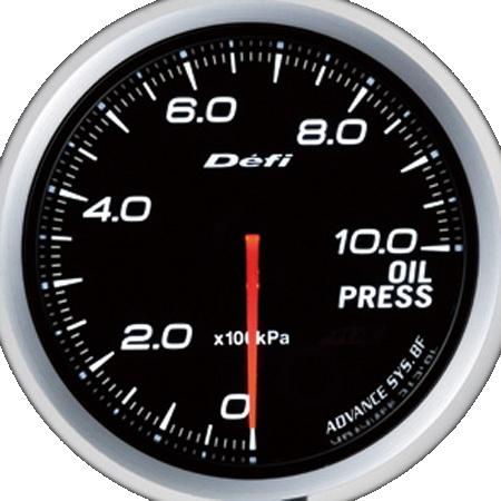 DEFI Advance BF White 60mm Oil Pressure Gauge (Metric) - defiDF10201