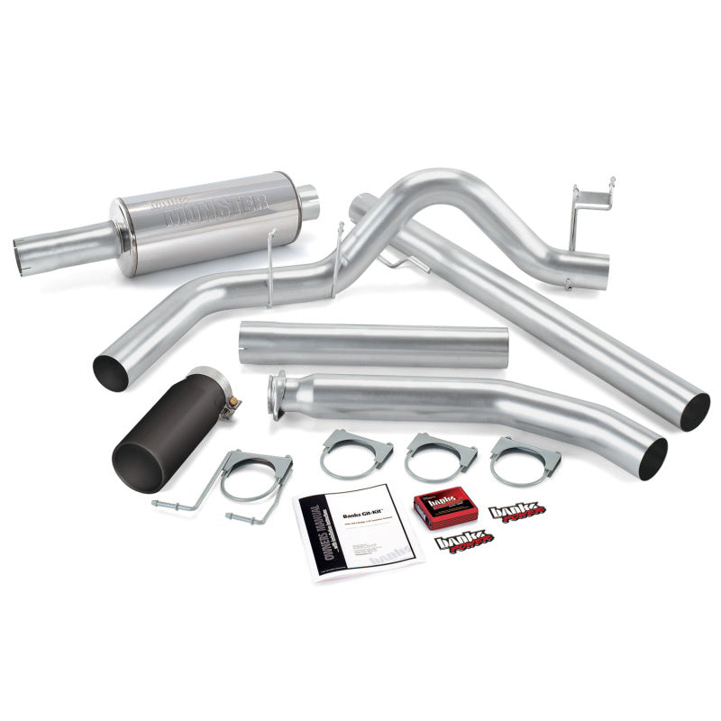 Banks Power 98-00 Dodge 5.9L Std Cab Git-Kit - SS Single Exhaust w/ Black Tip - gbe49357-B