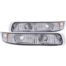 ANZO 1999-2002 Chevrolet Silverado 1500 Euro Parking Lights Chrome w/ Amber Reflector - anz511064