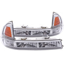 ANZO 1997-2004 Dodge Dakota Euro Parking Lights Chrome w/ Amber Reflector - anz511044