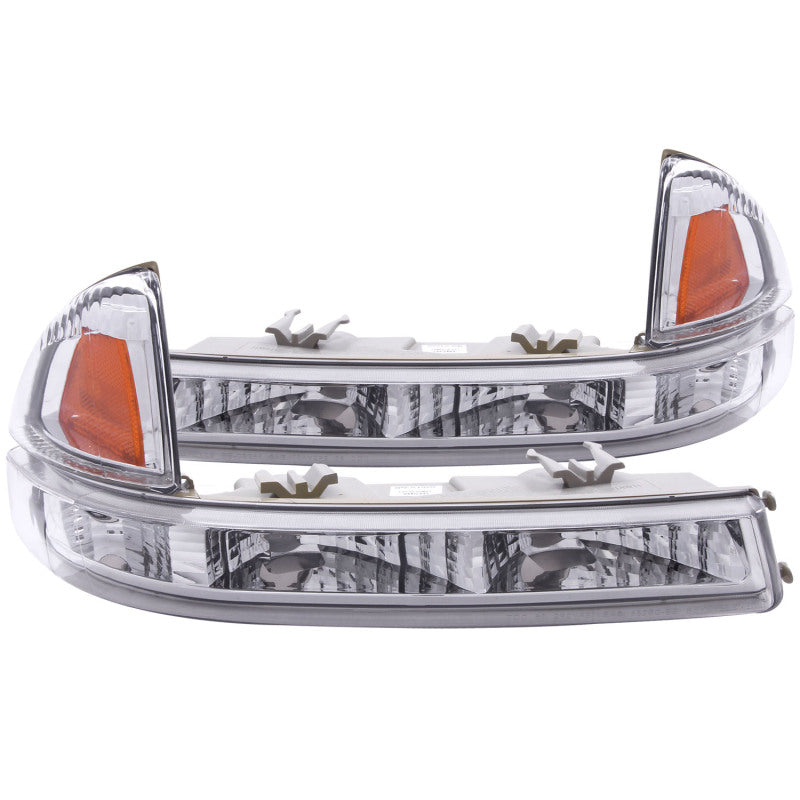 ANZO 1997-2004 Dodge Dakota Euro Parking Lights Chrome w/ Amber Reflector - anz511044