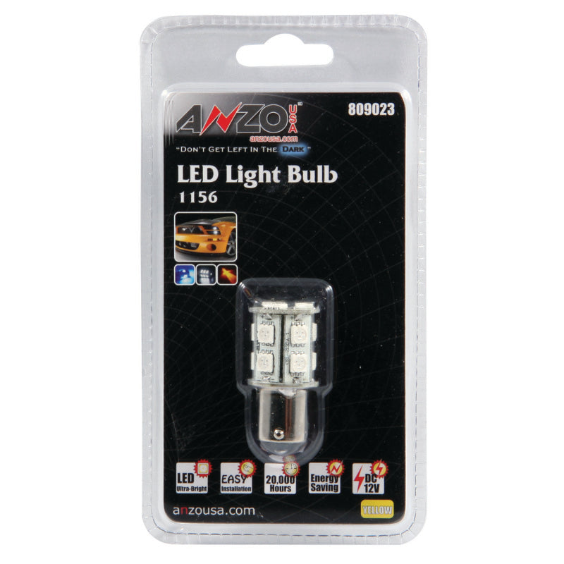 ANZO LED Bulbs Universal LED 1156 Amber - 13 LEDs 1 3/4in Tall - anz809023