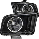 ANZO 2005-2009 Ford Mustang Crystal Headlights w/ Halo Black (CCFL) - anz121033