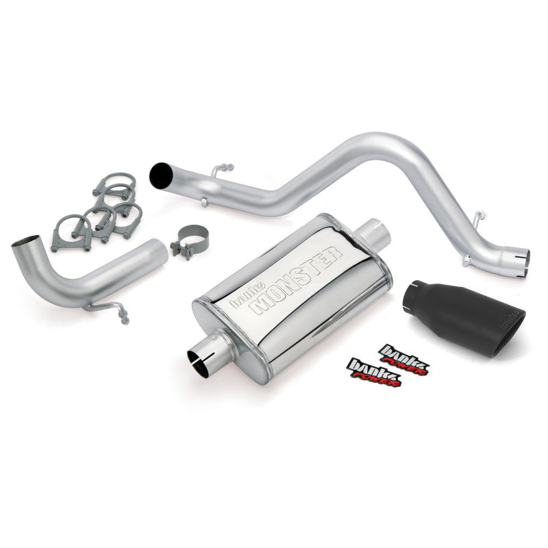 Banks Power 12-15 Jeep 3.6L Wrangler (All) - 2dr Monster Exh Sys - SS Single Exh w/ Black Tip - gbe51342-B