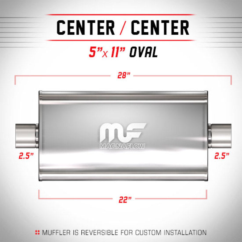 MagnaFlow Muffler Mag 5X11 22 2.5 C/C - mag14576