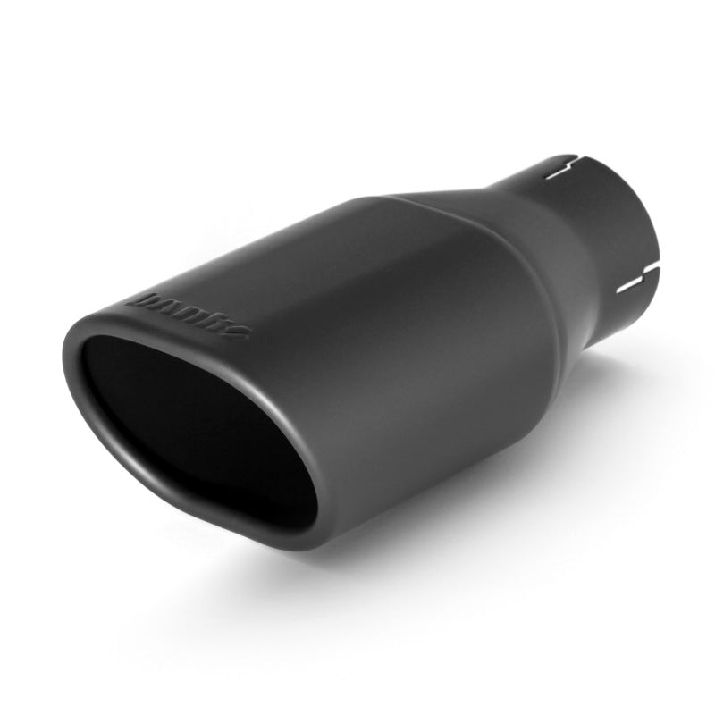 Banks Power Tailpipe Tip Kit - SS Obround Angle Cut - Black - 2.5in Tube 3.13in X 3.75in X 11in - gbe52901