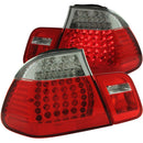 ANZO 1999-2001 BMW 3 Series E46 LED Taillights Red/Clear 4pc - anz321004