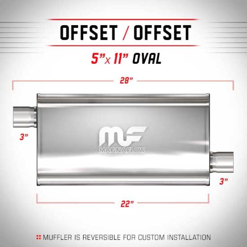 MagnaFlow Muffler Mag SS 22X5X11 3X3 O/O - mag12578