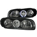 ANZO 1998-2002 Chevrolet Camaro Crystal Headlights w/ Halo Black - anz121024
